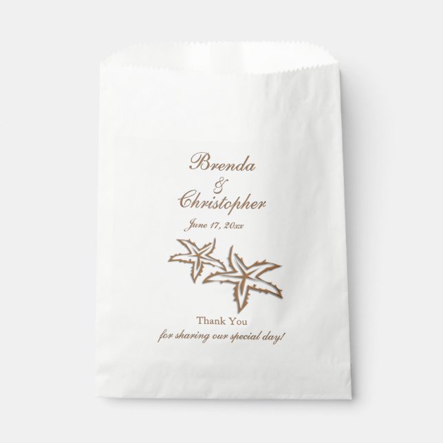 Beach Wedding Thank You Favor Bag (Front)