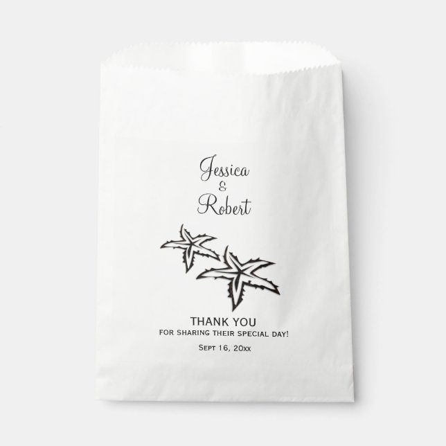 Beach Wedding Thank You Favor Bag (Front)