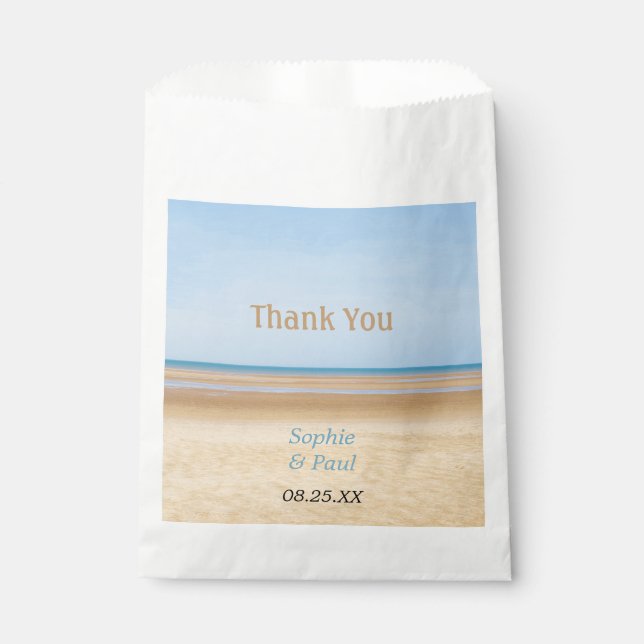 Beach Wedding Thank You Favor Bags (Front)