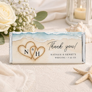 Beach Wedding Thank You Hershey Bar Wrapper 