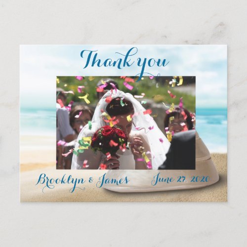 Beach Wedding Thank You Postcards