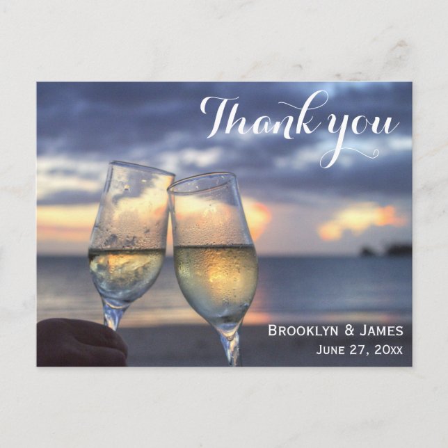 Beach Wedding Thank You Postcards (Front)