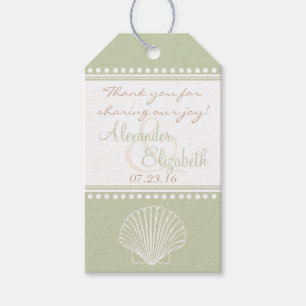 Beach Wedding Thank You Seashell Gift Tags