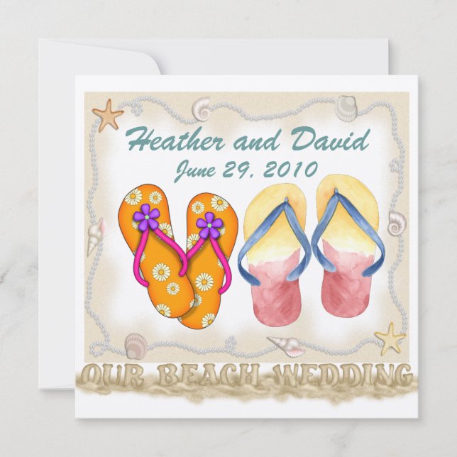 Beach Wedding Thank You - SRF Card (Front)