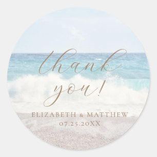 Beach Wedding Thank You Sticker