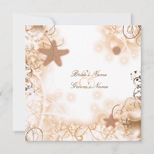 Beach wedding theme ~ elegant party custom personalized invitations