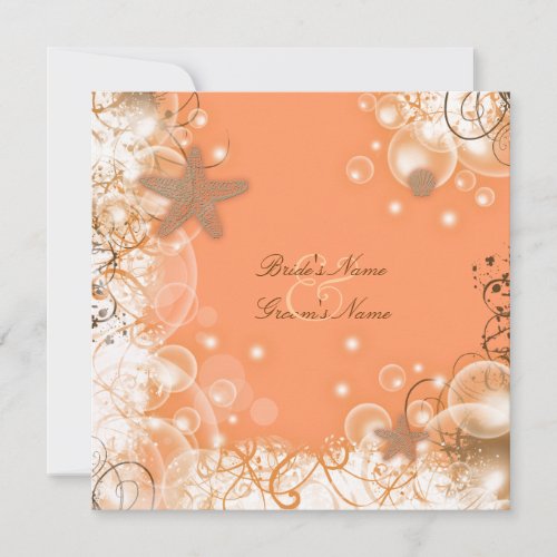 Beach wedding theme ~ elegant party custom personalized invitation