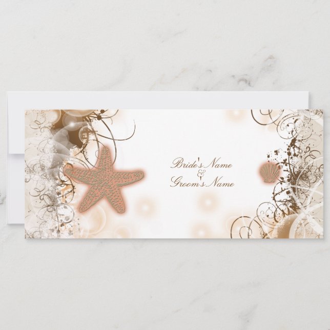 Beach wedding theme ~ elegant party invitation (Front)