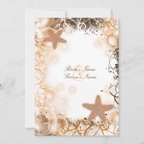 Beach wedding theme ~ elegant reception invitation