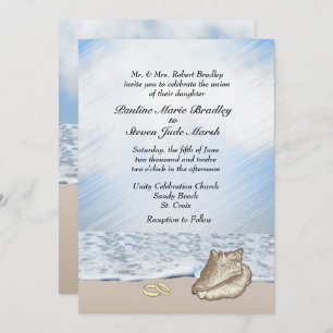 Beach Wedding Theme Invitation