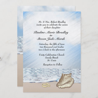 Beach Wedding Theme Invitation