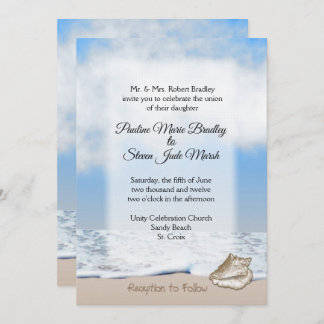 Beach Wedding Theme Invitation