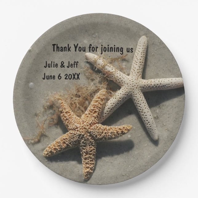 Beach Wedding Theme Party Plates (Front)