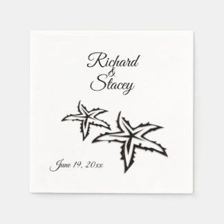 Beach Wedding Theme Personalized Paper Napkins