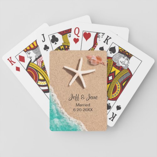 Beach Wedding Theme Playing Cards