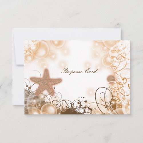 Beach wedding theme ~ response rsvp card