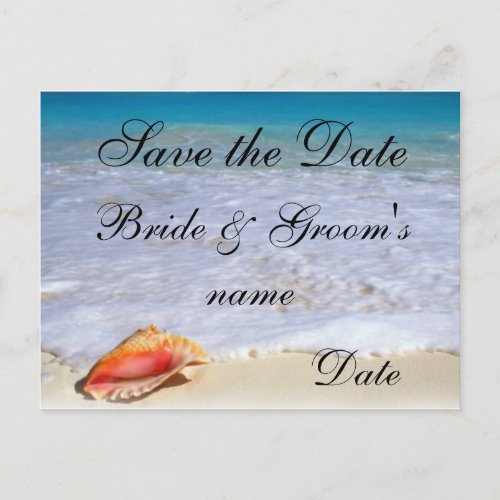 Beach Wedding Theme Save the Date Postcards