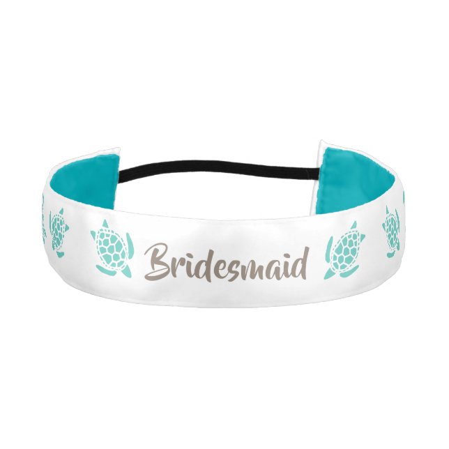 Beach Wedding Theme Sea Turtles Bridesmaid Favor  Athletic Headband (Front)