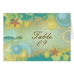 Beach wedding theme ~ table seating 3 placement cards