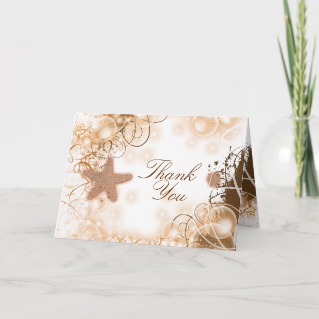 Beach wedding theme ~ thank you 2 card (Front)