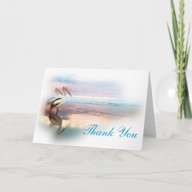Beach Wedding Theme Thank you notecards (Front)