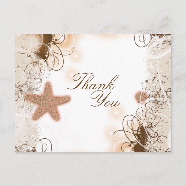 Beach wedding theme ~ thank you postcard (Front)