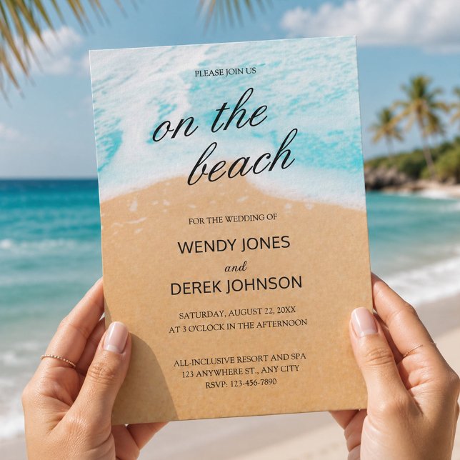 Beach Wedding Tropical Destination Custom Invitation (Beach Wedding Tropical Destination Custom Invitation, Summer Wedding Invitation, Hawaiin Invite)