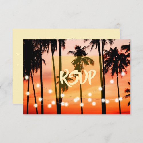 Beach Wedding  Tropical Destination RSVP Card