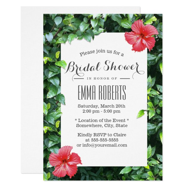 Beach Wedding Tropical Floral Bridal Shower Invitation