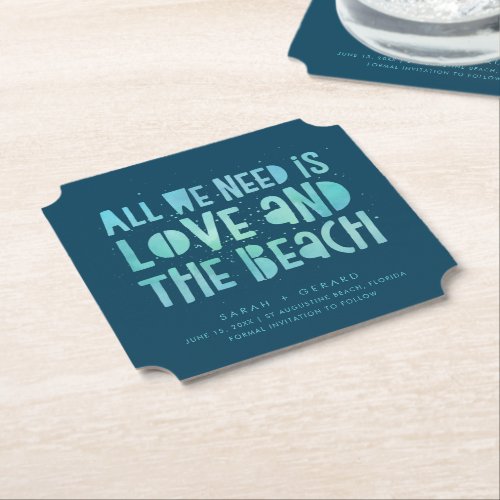 Beach Wedding Typography Wedding Save the Date