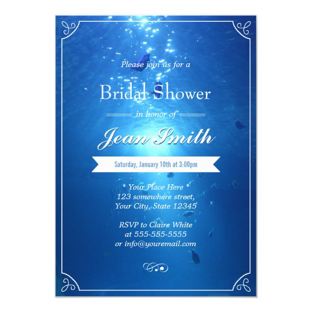 Beach Wedding Under The Sea Bridal Shower Invitation