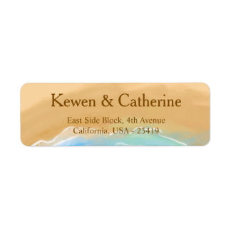 Beach Wedding Watercolor Label