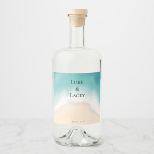 beach wedding watercolor labels
