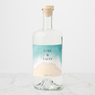 beach wedding watercolor labels