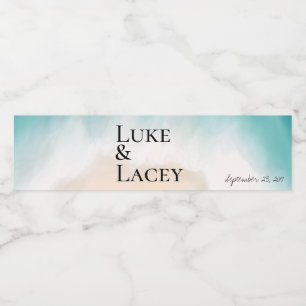 beach wedding watercolor labels
