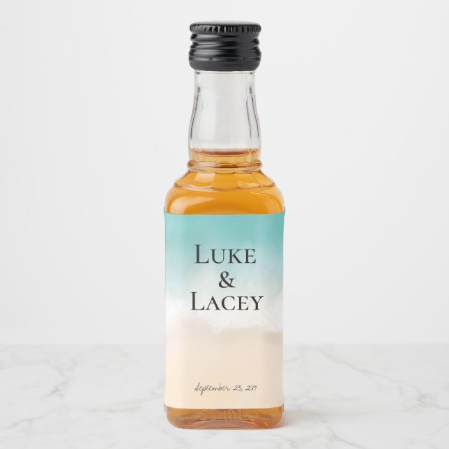 beach wedding watercolor labels (Front)