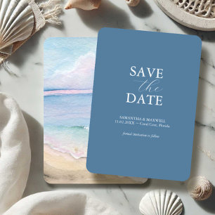 Beach Wedding Watercolor Save The Dates Save The Date