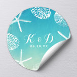 Beach Wedding Watercolor Seashells Wedding Favor Classic Round Sticker<br><div class="desc">Watercolor Seashells Beach Wedding Favor Stickers.</div>