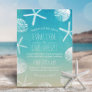 Beach Wedding Watercolor Starfish & Seashells Invitation
