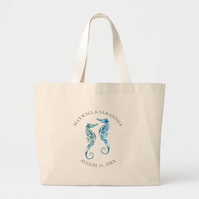 Beach Wedding Welcome Bags Seahorse (Front)