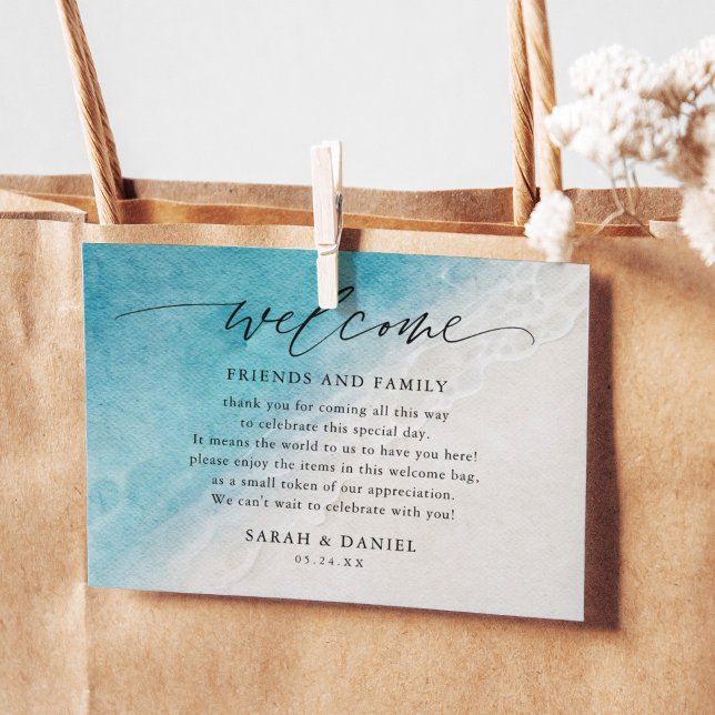 Beach Wedding Welcome Gift Bag Place Cards (Creator Uploaded)