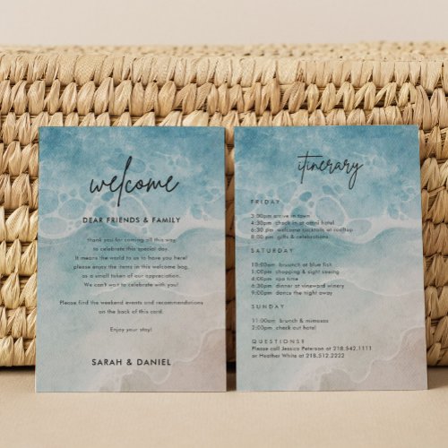 Beach Wedding Welcome Lettter Itinerary Invitation
