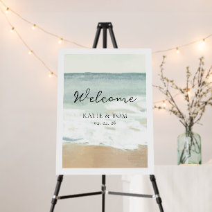 Beach Wedding Welcome Sign