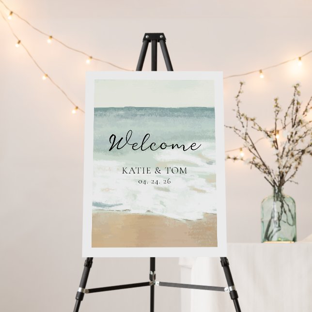 Beach Wedding Welcome Sign (In Situ (Stand))