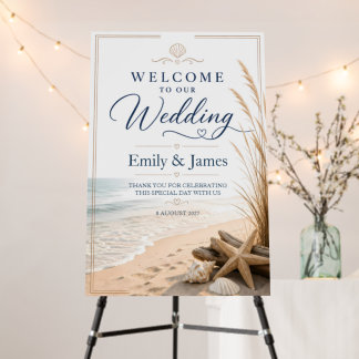 Beach Wedding Welcome Sign