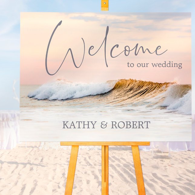BEACH WEDDING WELCOME SIGN | OCEAN SUNSET (Creator Uploaded)