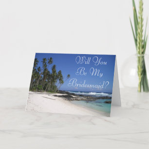 Beach Wedding Will You Be My Bridesmaid Cards
