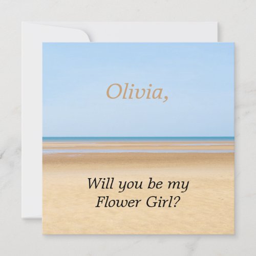 Beach Wedding Will You Be My Flower Girl Card