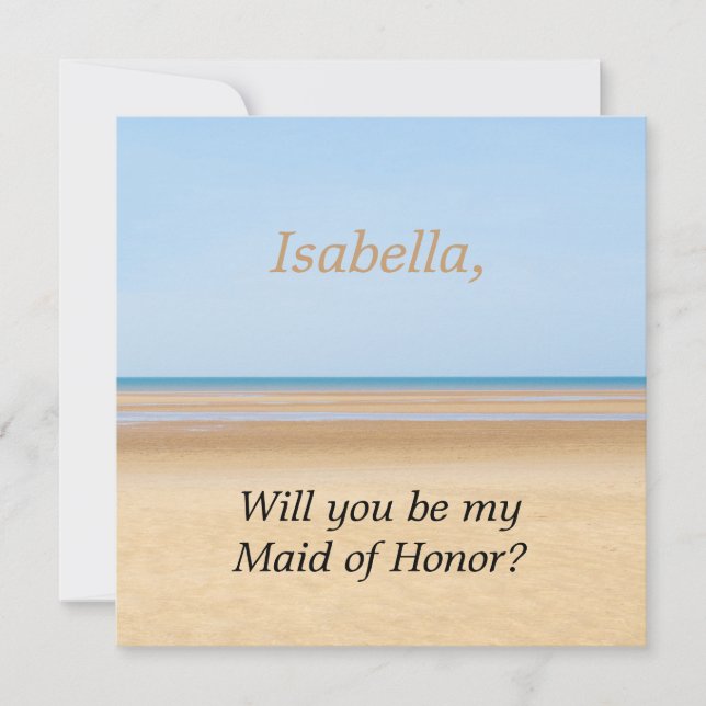 Beach Wedding Will You Be My Maid Of Honor Card (Front)