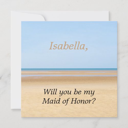 Beach Wedding Will You Be My Maid Of Honor Card